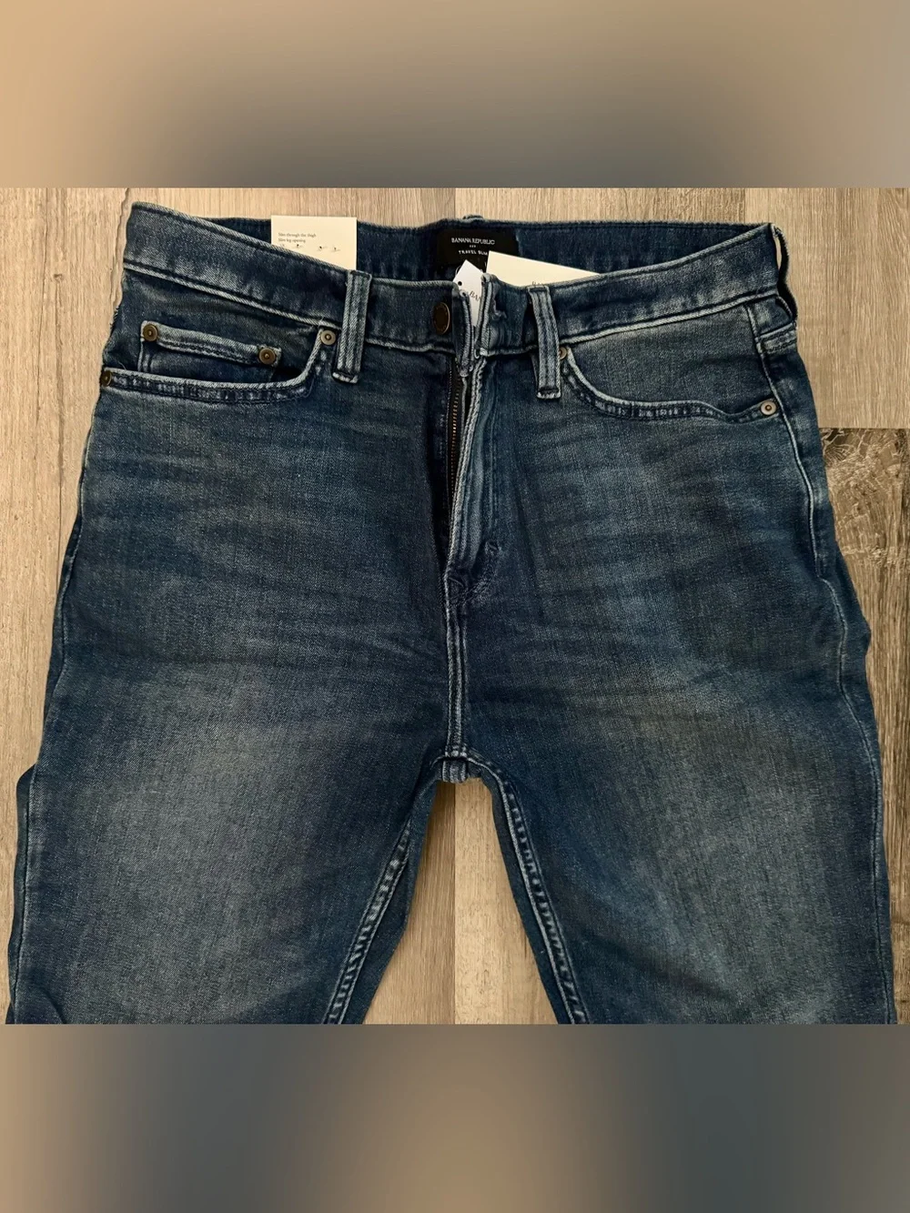 Banana Republic Premium Slim Fit Jeans Mens Size 42 X 34 Travel Blue Stretch NEW